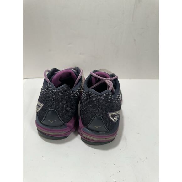 MIZUNO‎ WAVE RIDER 19 RUNNING SHOES Women’s Size 9 Silver Navy Purple Sneaker - Picture 4 of 9
